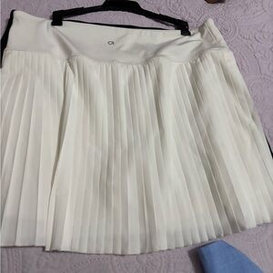 GAP Cream Pleated Skater Skirt